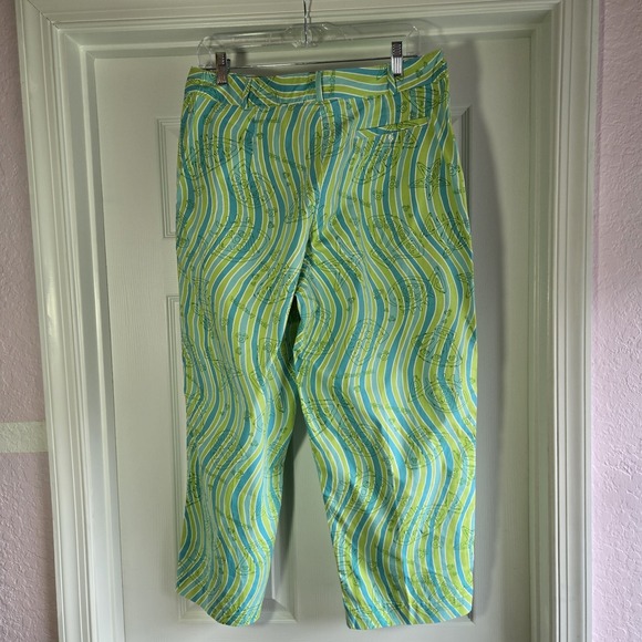 Walt‎ Disney World Capri Pants Size 14 Blue Green Disney Print Cotton New - Picture 4 of 11